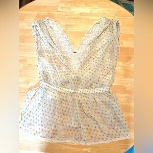 Free People Cream and Gold Lace Tunic